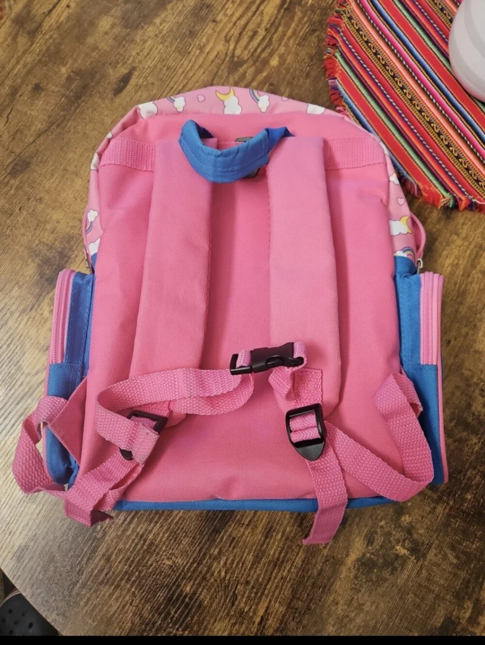 Little Kid Rainbow Cloud Backpack - Blue & Pink